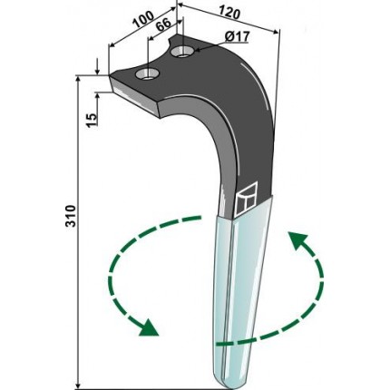 Зуб ротационной бороны