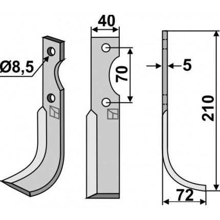 Фрезерный нож, правый