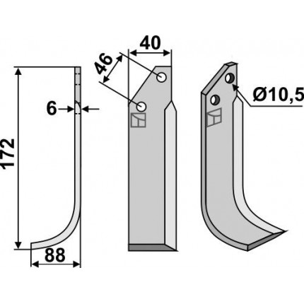Фрезерный нож, левый