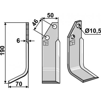 Фрезерный нож, левый