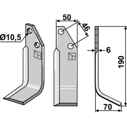 Фрезерный нож, правый