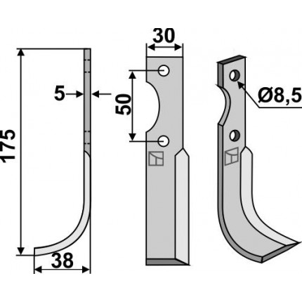 Фрезерный нож, левый