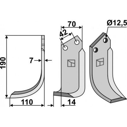 Фрезерный нож, левый