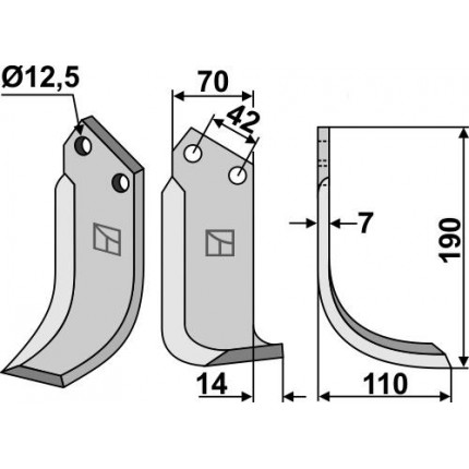 Фрезерный нож, правый
