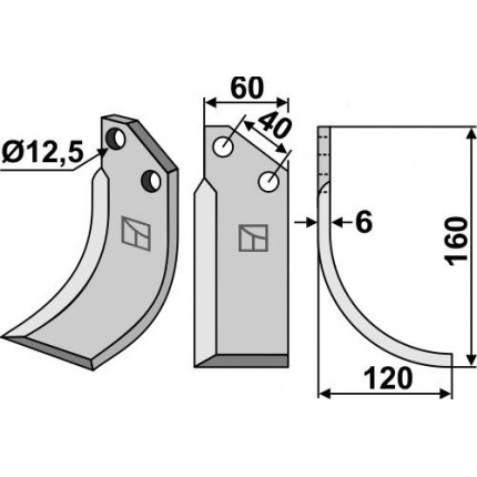 Фрезерный нож, правый