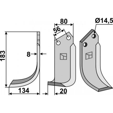 Фрезерный нож, левый