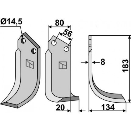 Фрезерный нож, правый
