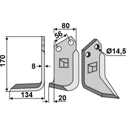 Фрезерный нож, левый
