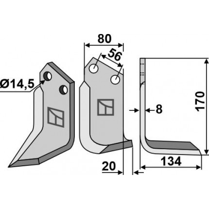 Фрезерный нож, правый