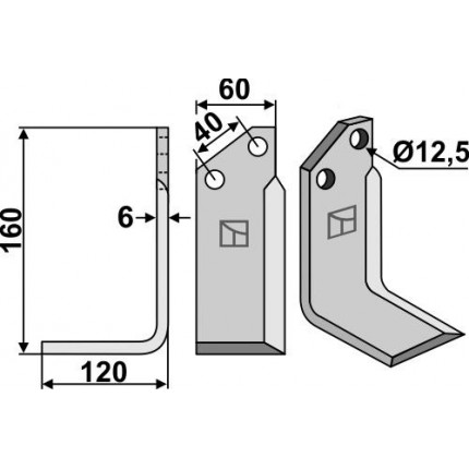 Фрезерный нож, левый