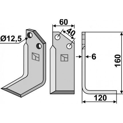 Фрезерный нож, правый
