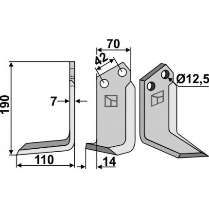 Фрезерный нож, левый