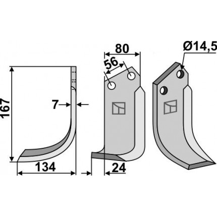 Фрезерный нож, левый