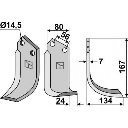 Фрезерный нож, правый