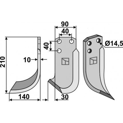 Фрезерный нож, левый