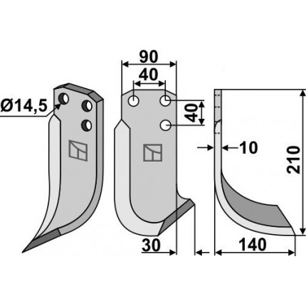 Фрезерный нож, правый