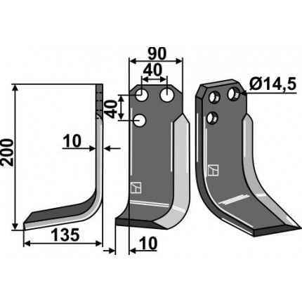 Фрезерный нож левый