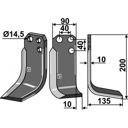 Фрезерный нож правый