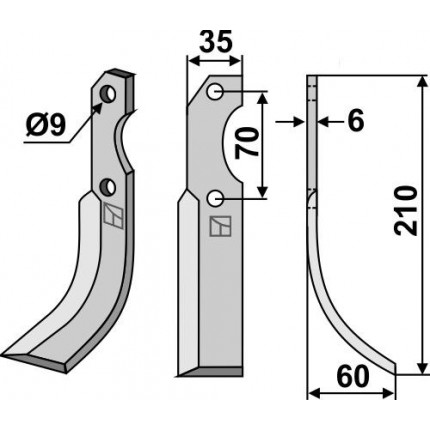 Фрезерный нож, правый