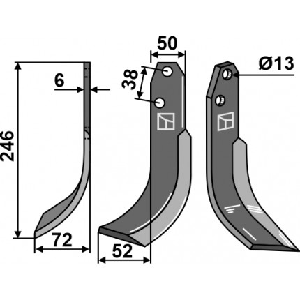 Фрезерный нож, левый