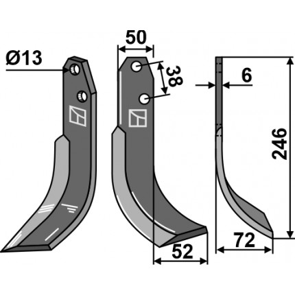 Фрезерный нож, правый