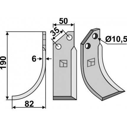 Фрезерный нож, левый
