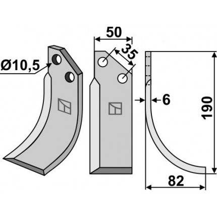 Фрезерный нож, правый