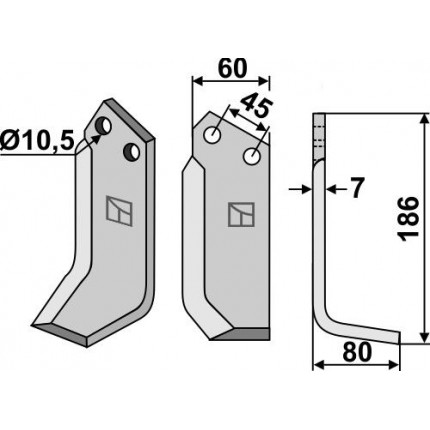 Фрезерный нож, правый