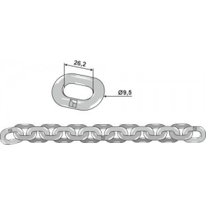 Цепь донного скребкового транспортера - 9,5x26,2 - D5