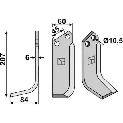 Фрезерный нож, левый