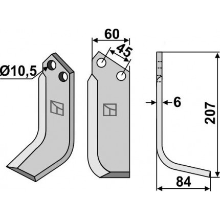 Фрезерный нож, правый