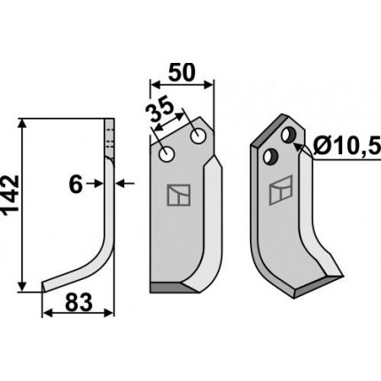 Фрезерный нож, левый