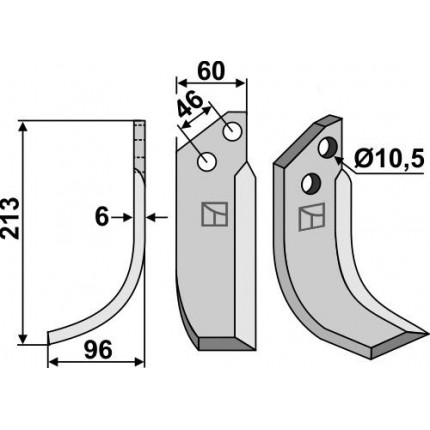 Фрезерный нож, левый