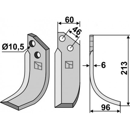 Фрезерный нож, правый