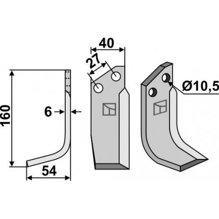 Фрезерный нож, левый