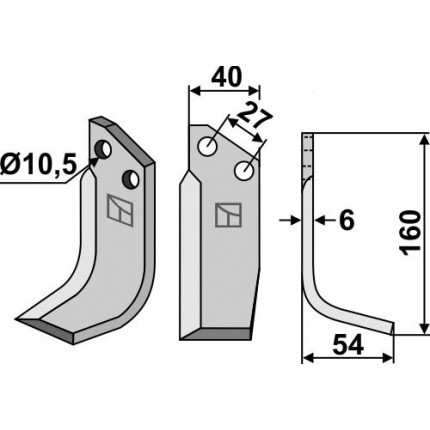 Фрезерный нож, правый