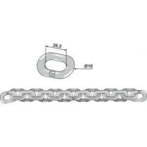 Цепь донного скребкового транспортера - 10x26,5 - D5