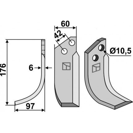Фрезерный нож, левый