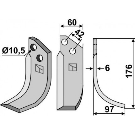 Фрезерный нож, правый