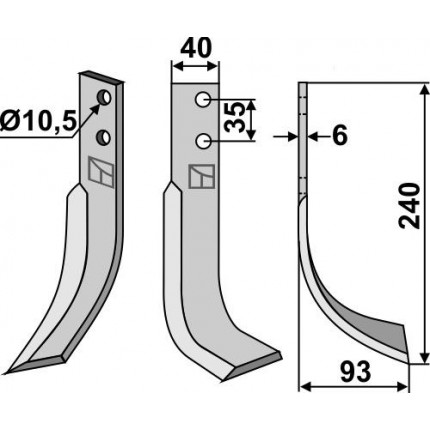 Фрезерный нож, правый