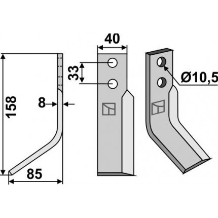 Фрезерный нож, левый