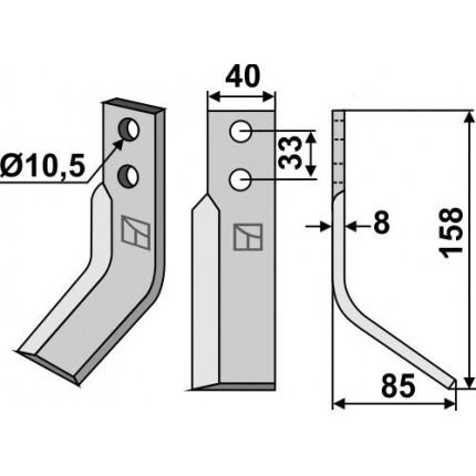 Фрезерный нож, правый