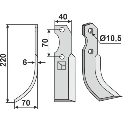 Фрезерный нож, левый