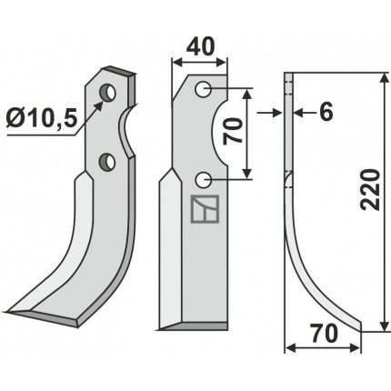 Фрезерный нож, правый