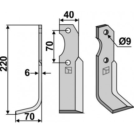 Фрезерный нож, левый