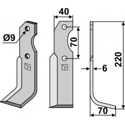 Фрезерный нож, правый