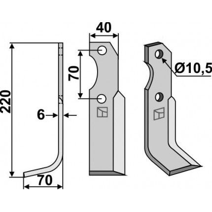 Фрезерный нож, левый