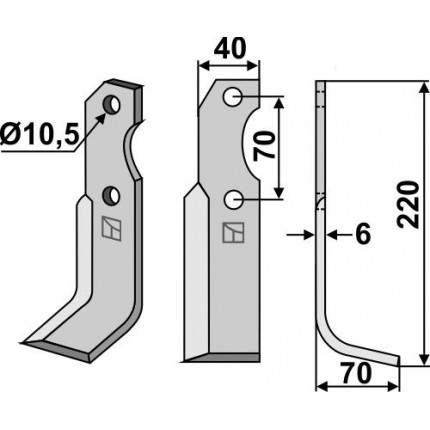 Фрезерный нож, правый