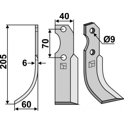 Фрезерный нож, левый