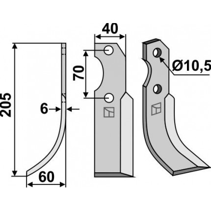 Фрезерный нож, левый